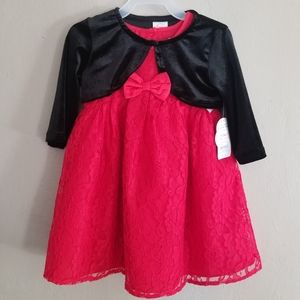 NWT Infant Red And Black Dress
